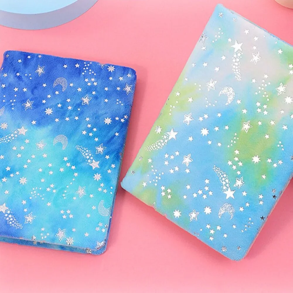 A5 Plush Soft Gradient Star Notebook Velvet Diary Fluffy Journal Planner Gift